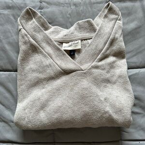 Women's Beige V-Neck Sweater